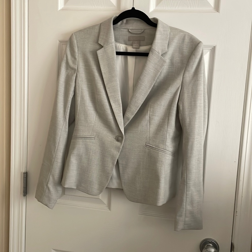 H&M grey heathered fitted blazer